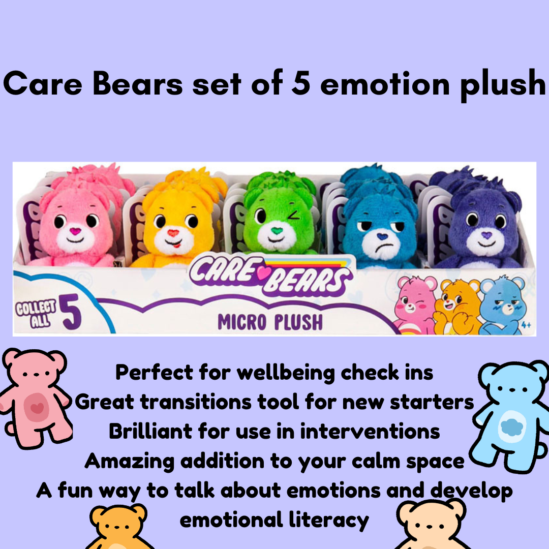 Care Bears Set Of 5 Micro 3 inch Emotions plushies