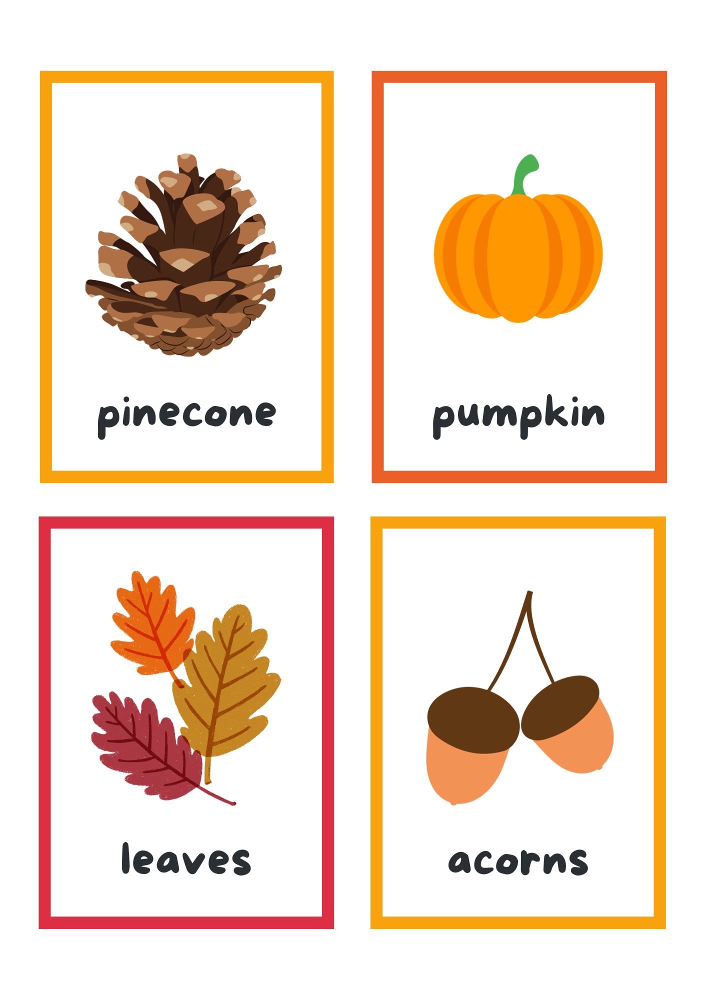Autumn Flash cards Digital Download Resource