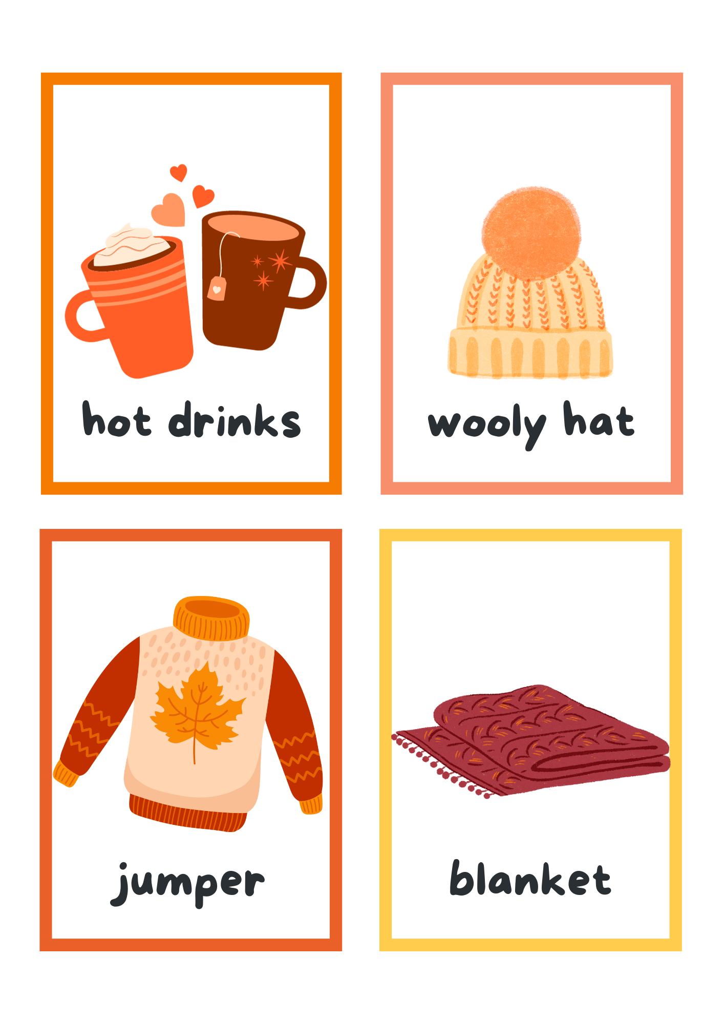 Autumn Flash cards Digital Download Resource