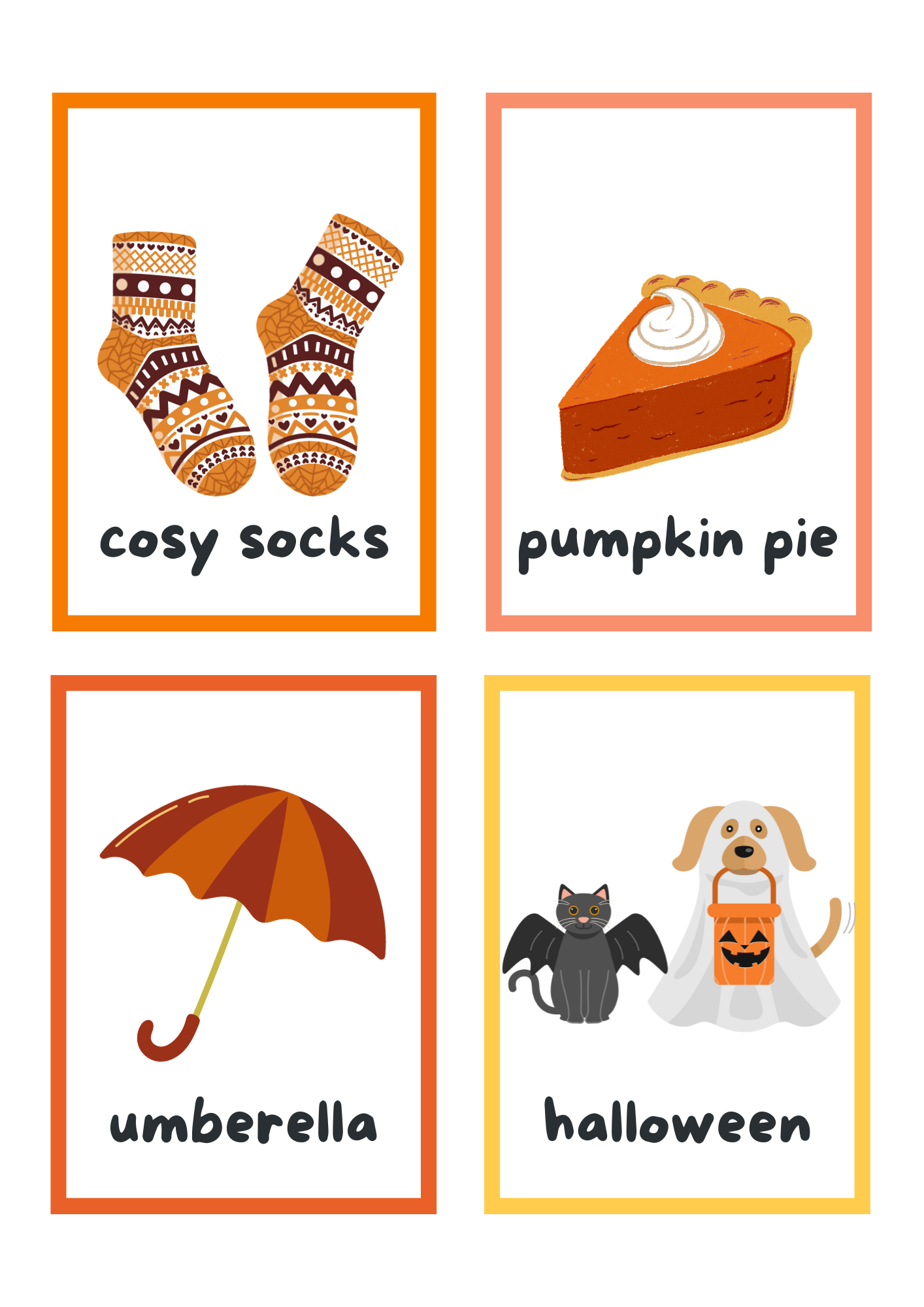 Autumn Flash cards Digital Download Resource