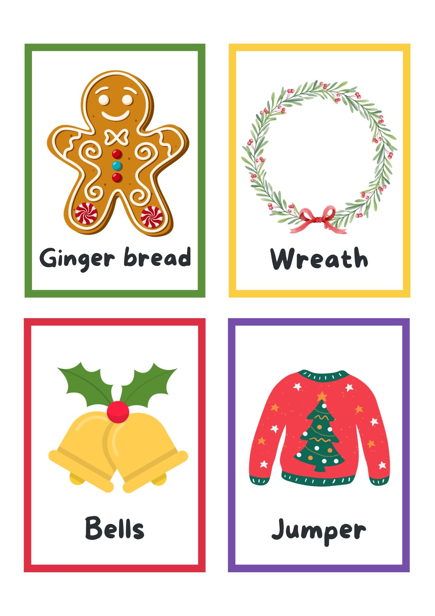 Christmas Flash Cards Digital Download Resource