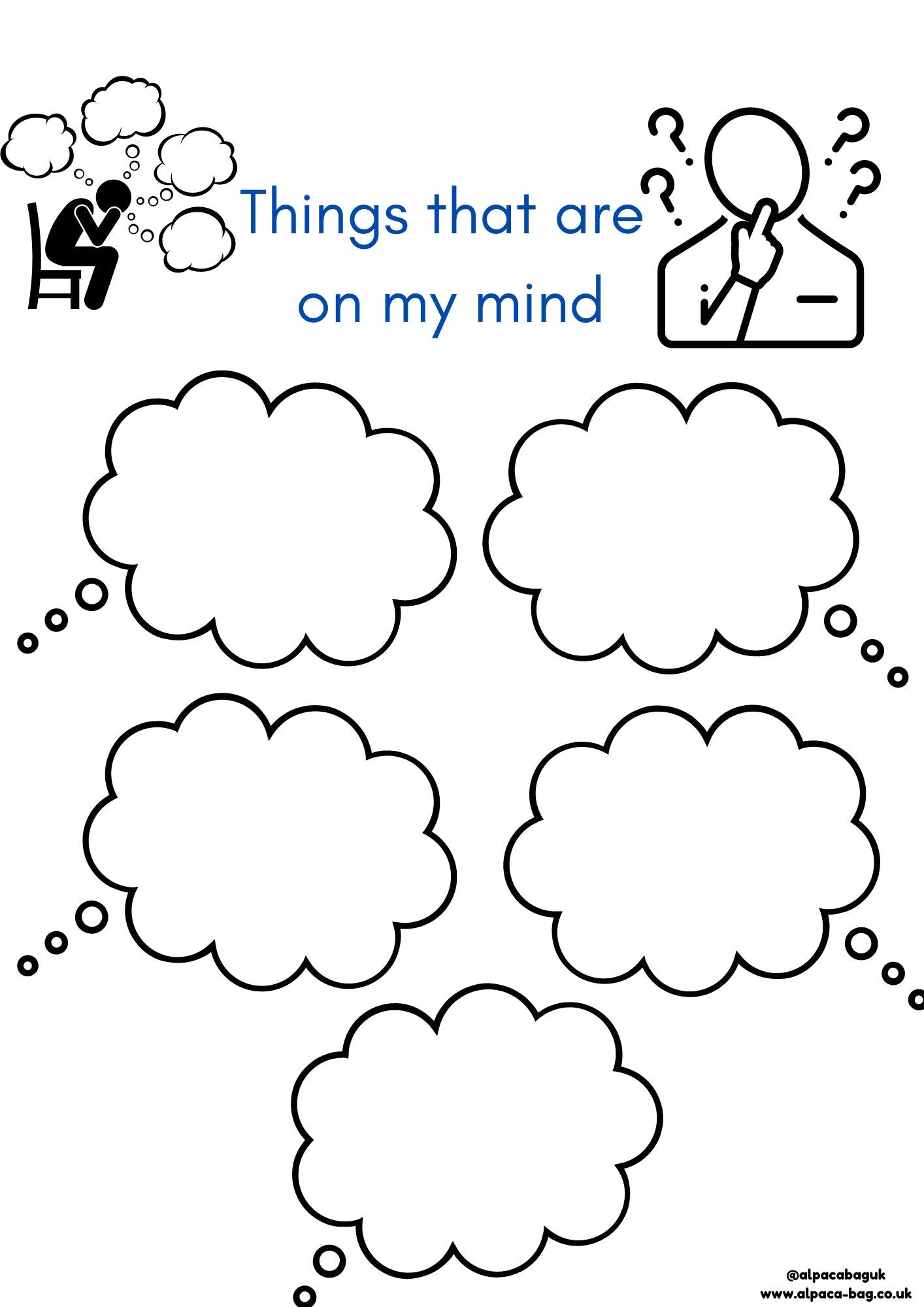 On my Mind Digital Download Worry Worksheet