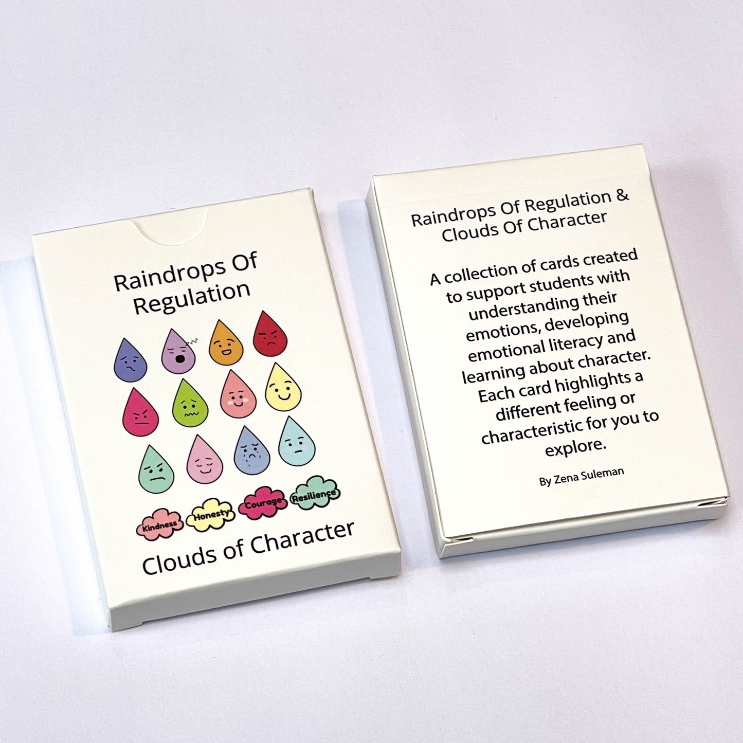 Raindrops of regulation and clouds of character flash cards