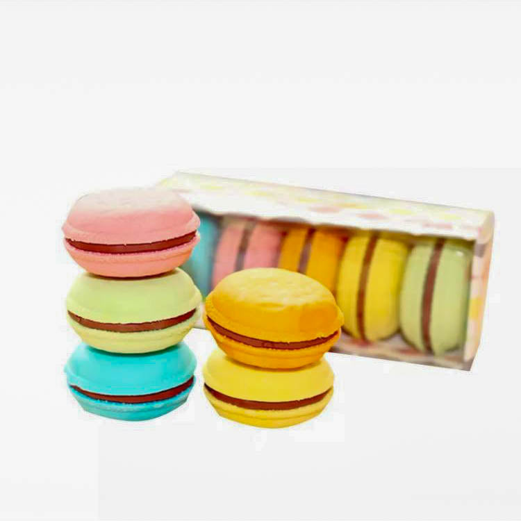 Set Of Five Novelty Macaron Erasers - Alpaca Bag