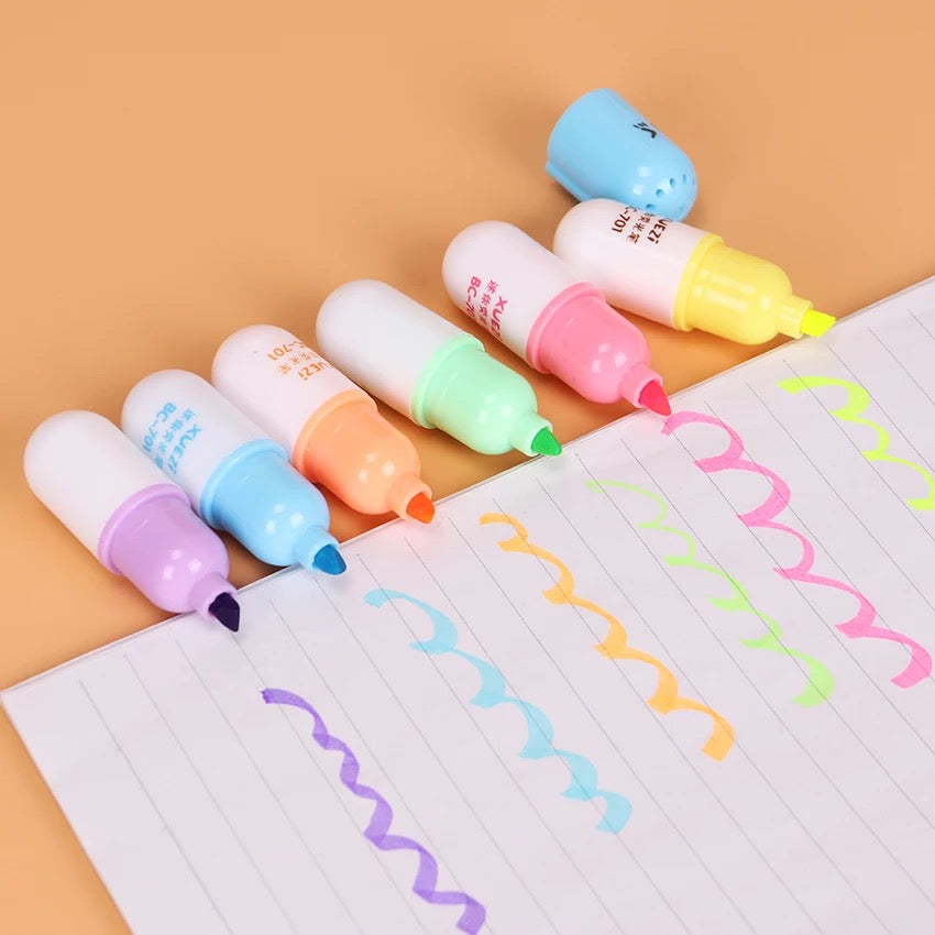 Mini set of 6 highlighters