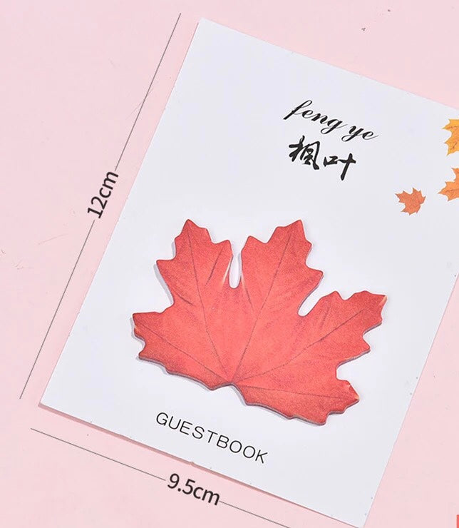 Autumn leaves sticky notes