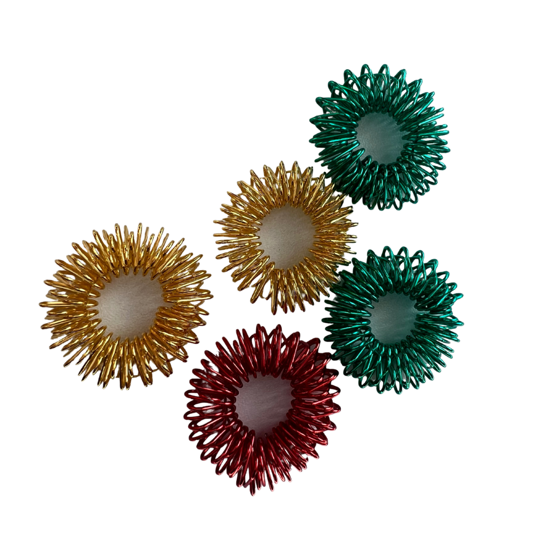 Acupressure finger sensory tool rings