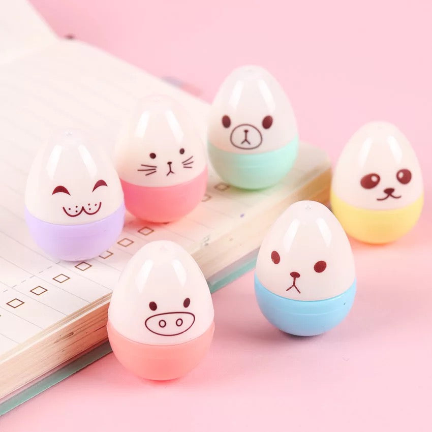 Set of 6 egg emotion highlighters