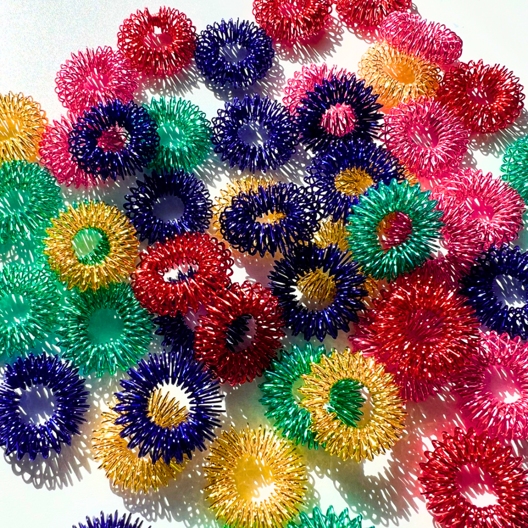 Acupressure finger sensory tool rings