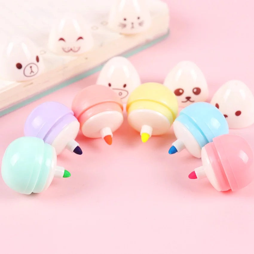 Set of 6 egg emotion highlighters
