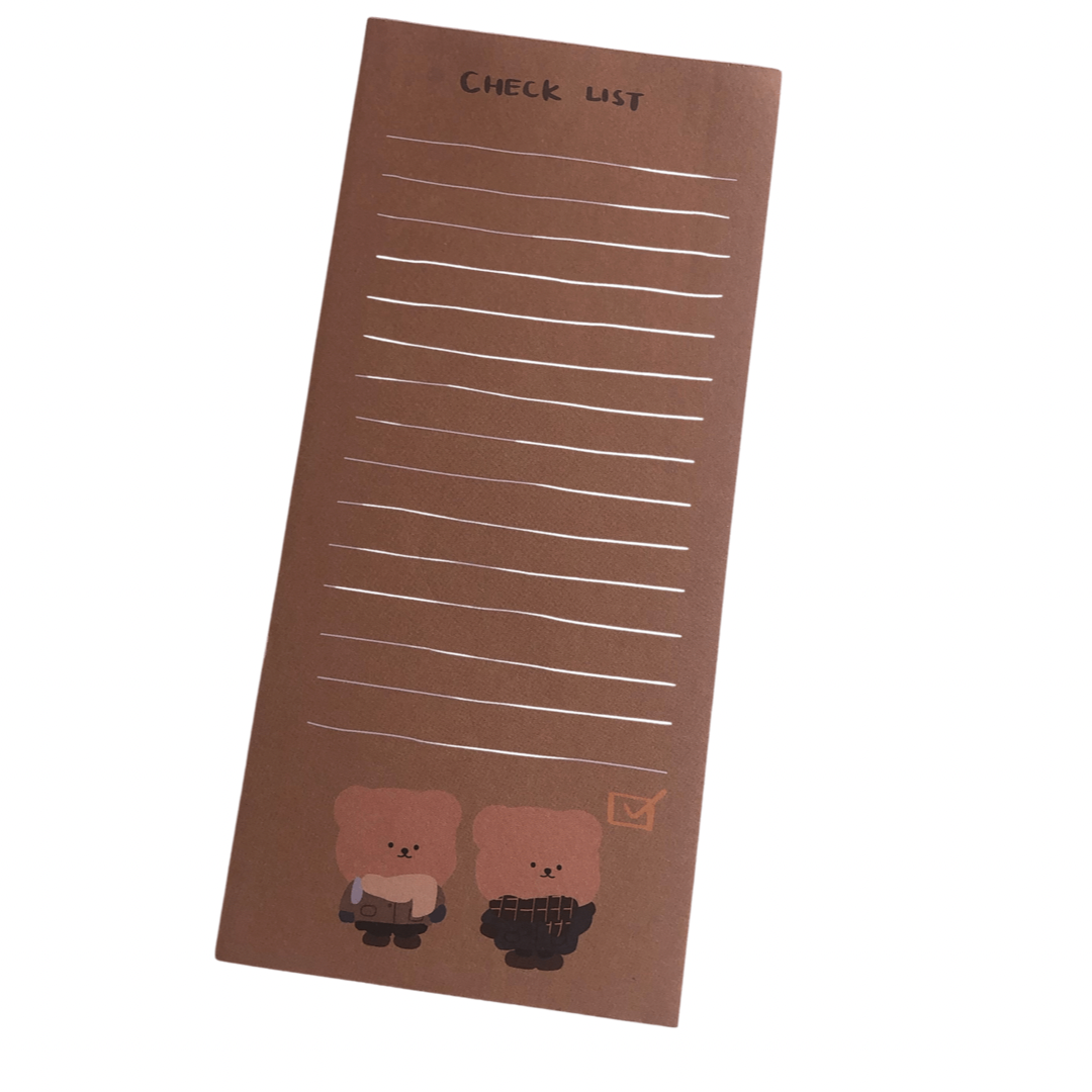 Teddy bear note book to do list