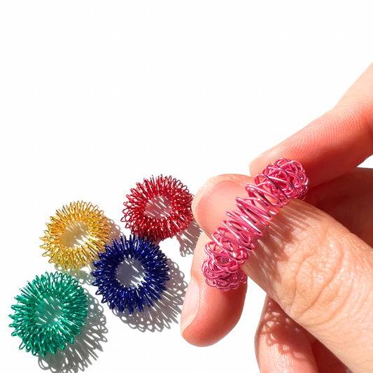 Acupressure finger sensory tool rings