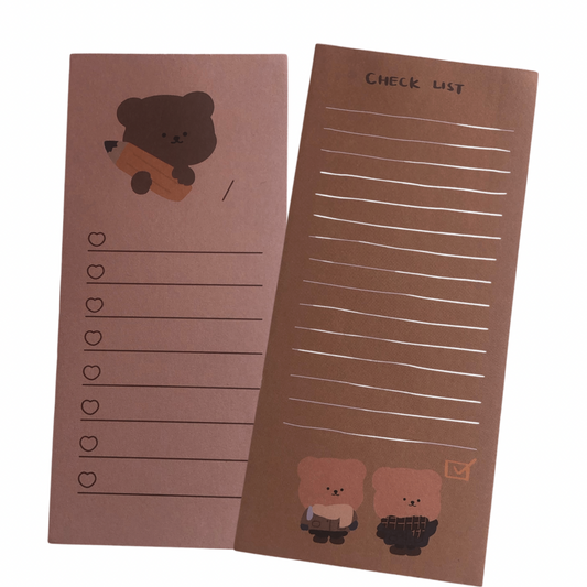 Teddy bear note book to do list